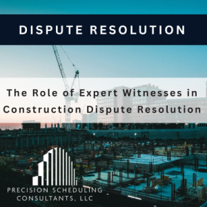 A graphic for a blog post about the role of expert witnesses in construction dispute resolutions